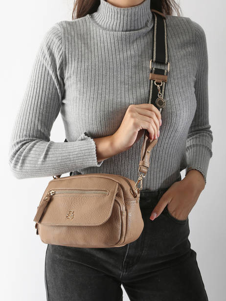 Cross Body Tas Zip Lulu castagnette Bruin zip VICTOIRE ander zicht 1